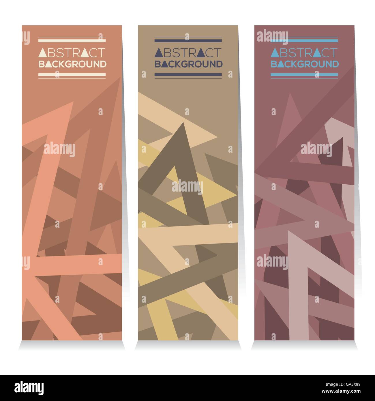 Vertical Banner Set Of Three Modern Graphic With Vintage Color Theme ...