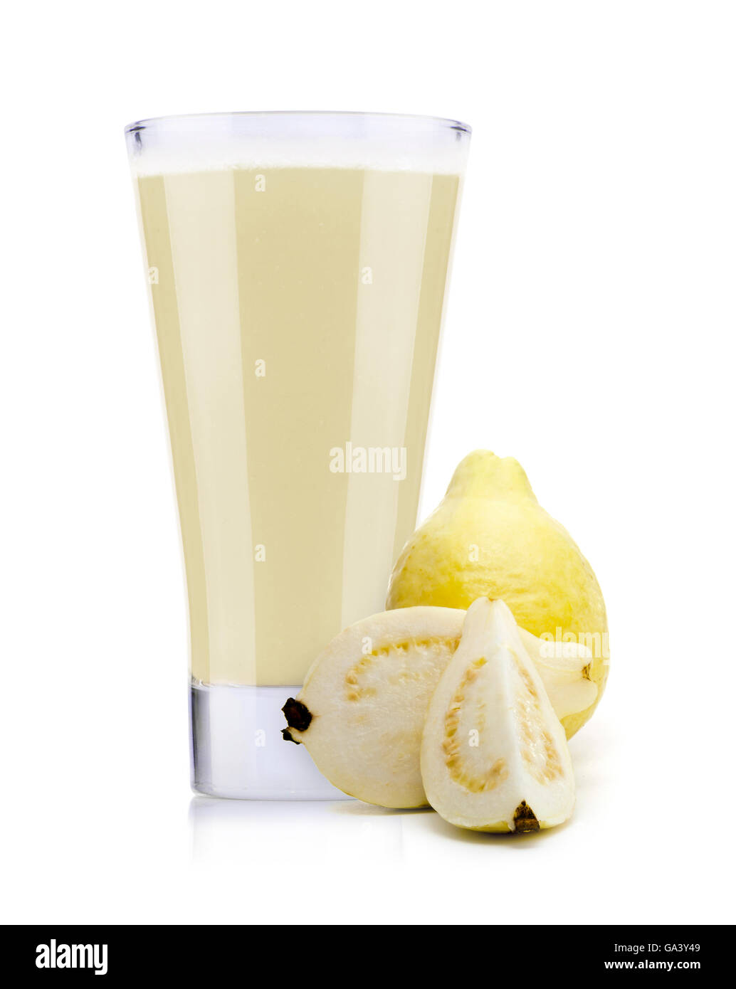 Glass of Fresh Guava Juice Isolated on White Background Stock Photo Alamy