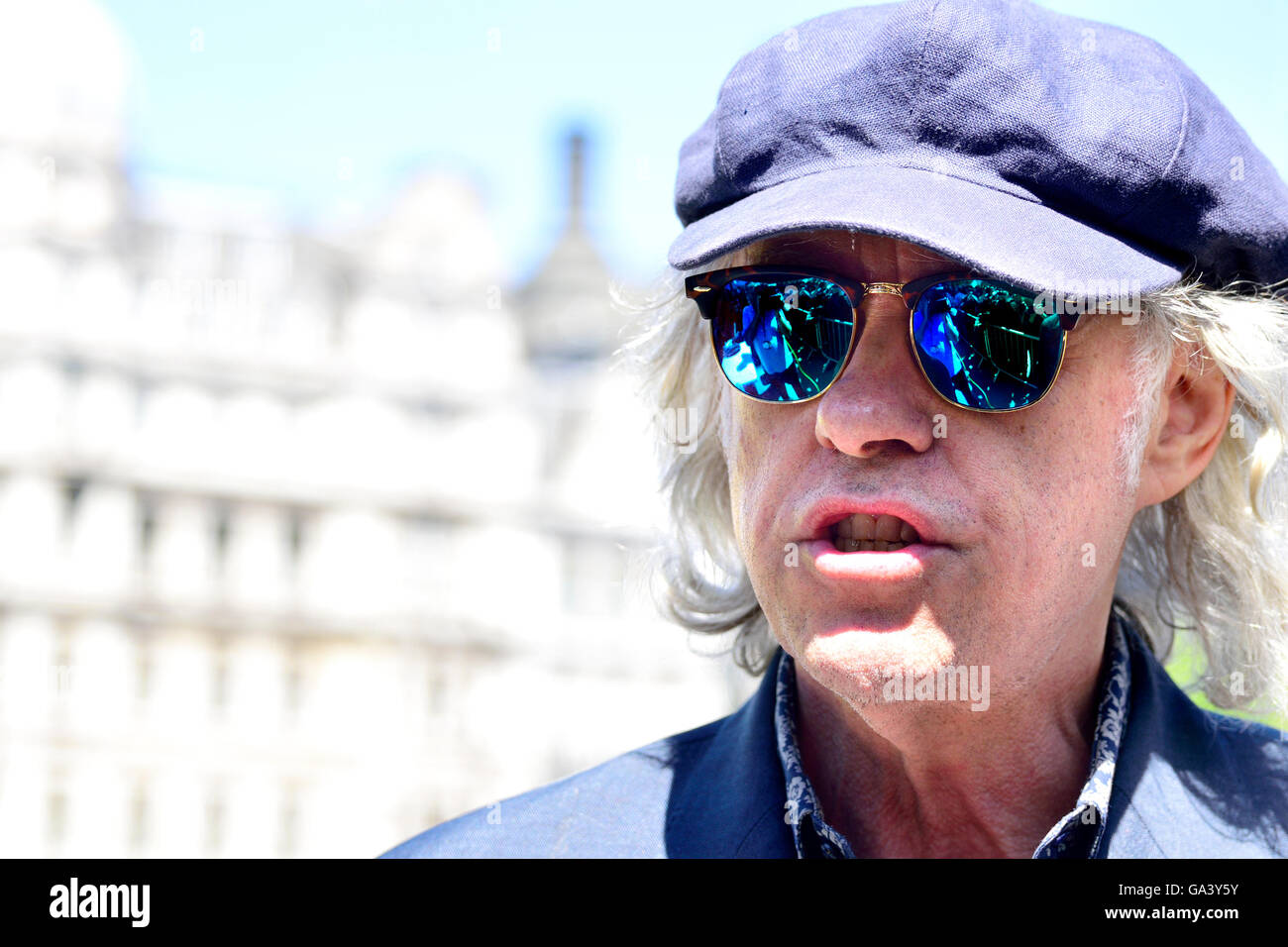 Bob Geldof Musician And Political Activist Backstage In Parliament Square At The March For