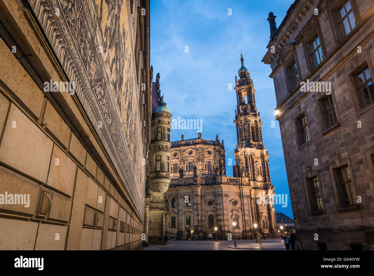 Dresden at Night Stock Photo