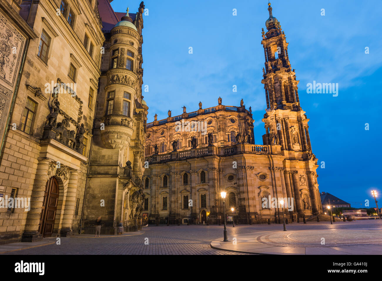Dresden at Night Stock Photo
