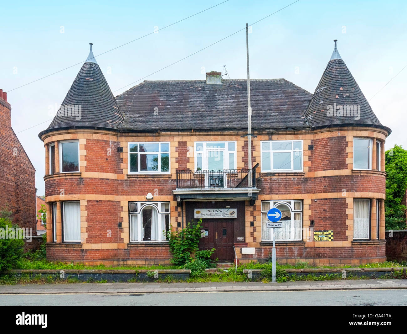 Former Liberal Working Mens Club & Institute now apartments in Crewe Cheshire UK Stock Photo