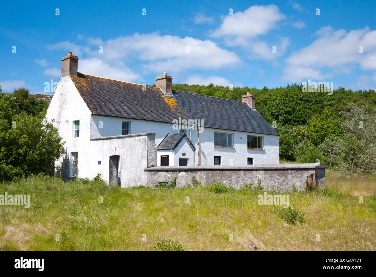 Deserted House on Isle Martin,Loch Broom, Highlands, Scotland, UK Stock Photo