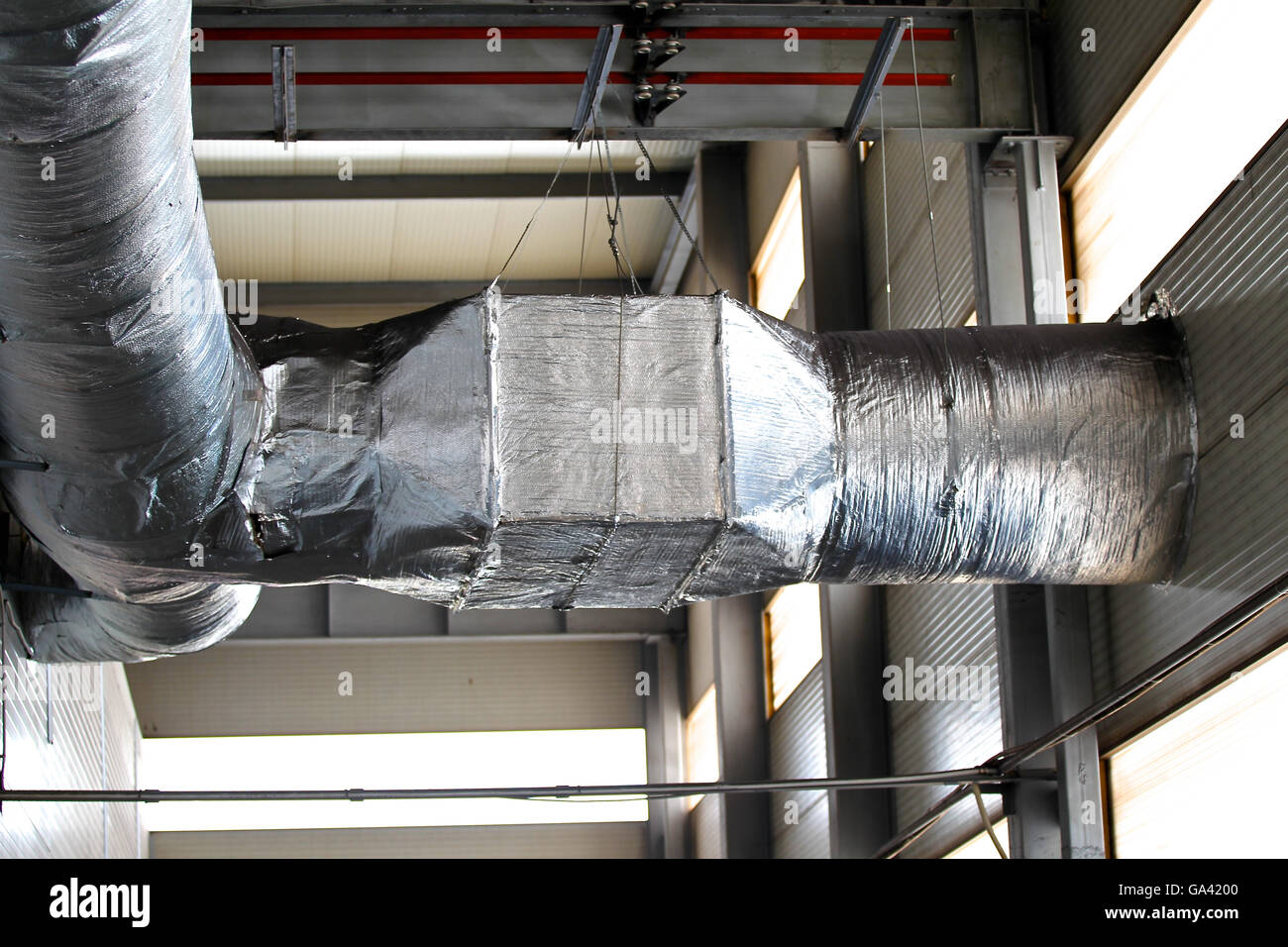 ducts as elements of a powerful industrial ventilation system