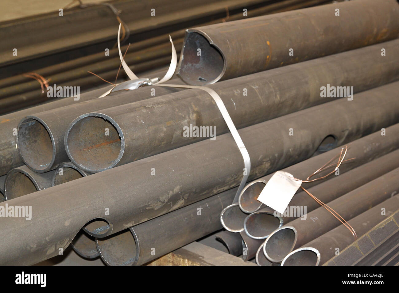 pipe section for further welding in structures Stock Photo - Alamy