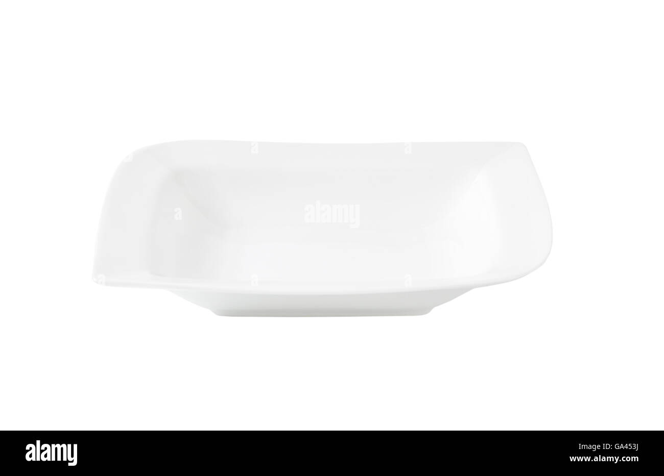 White deep wavy square porcelain plate Stock Photo Alamy