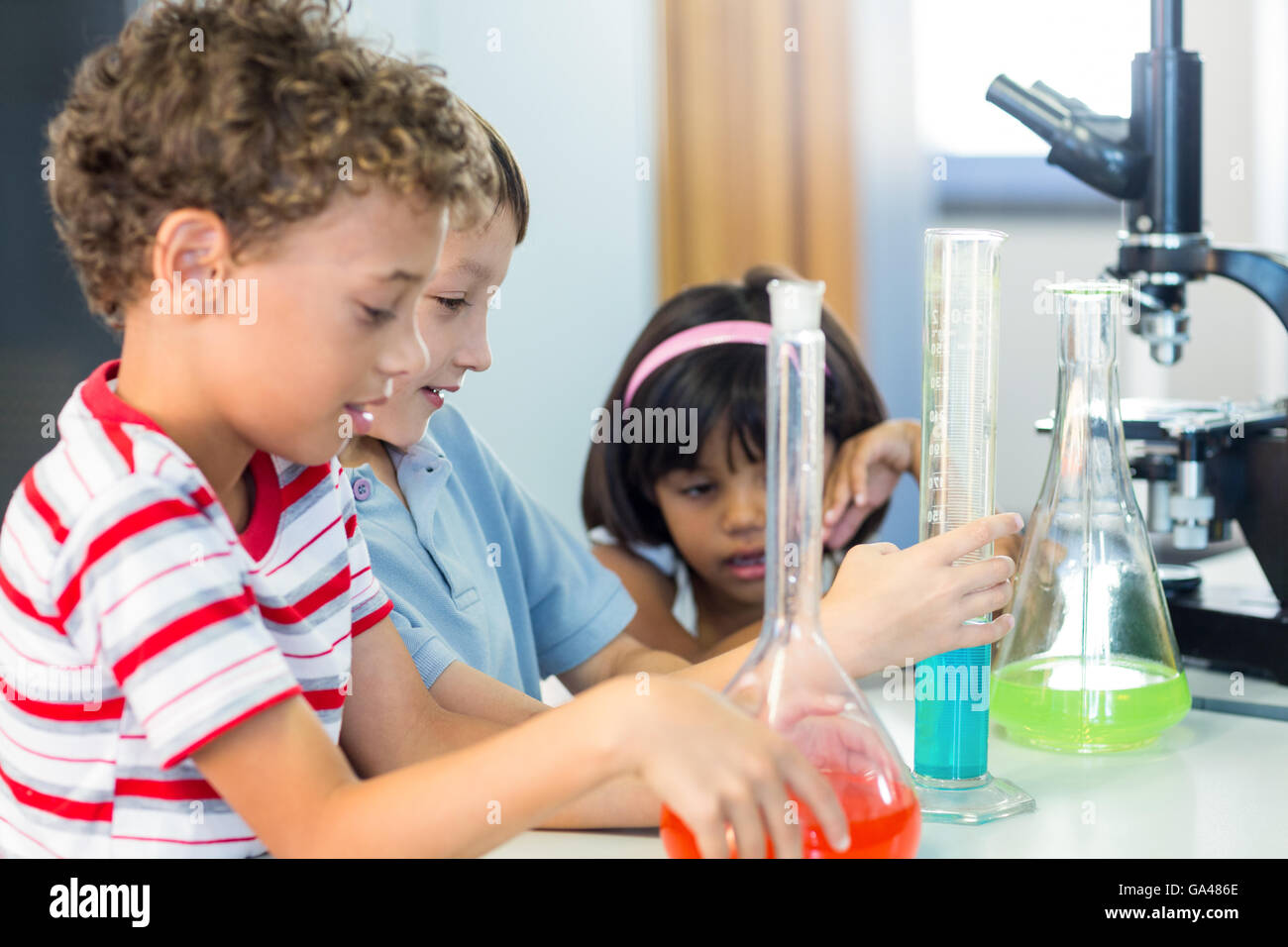 School Science Instruments Schoolchildren with scientific equipment Stock Photo - Alamy