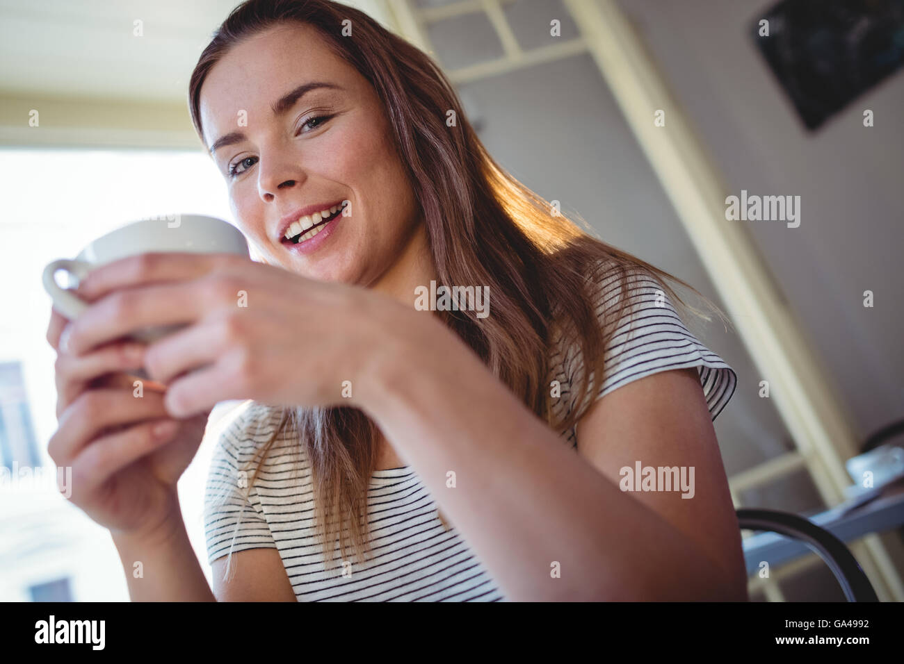 portrait-happy-woman-coffee-hi-res-stock-photography-and-images-alamy