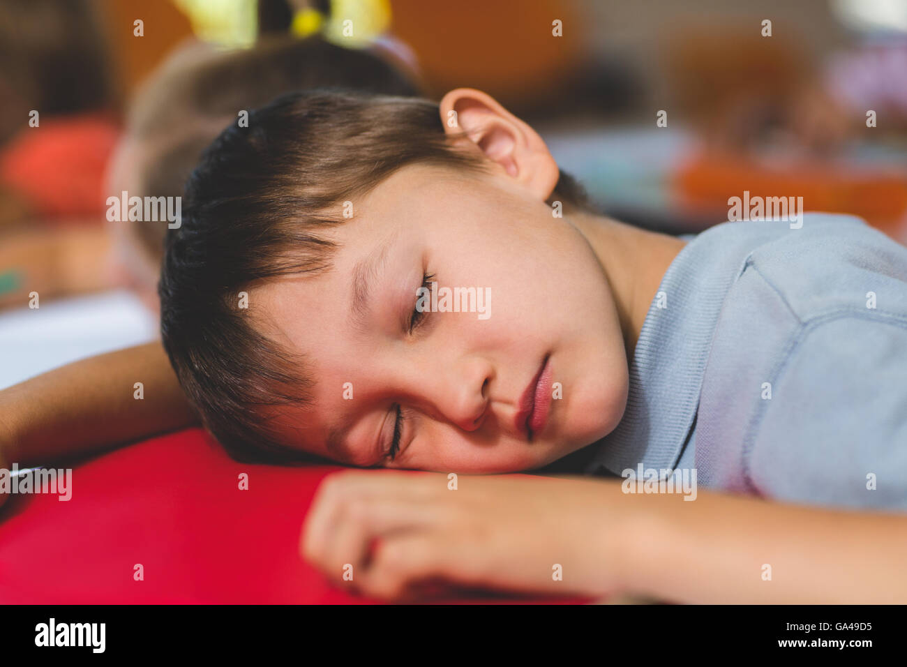 Innocent boy sleeping Stock Photo