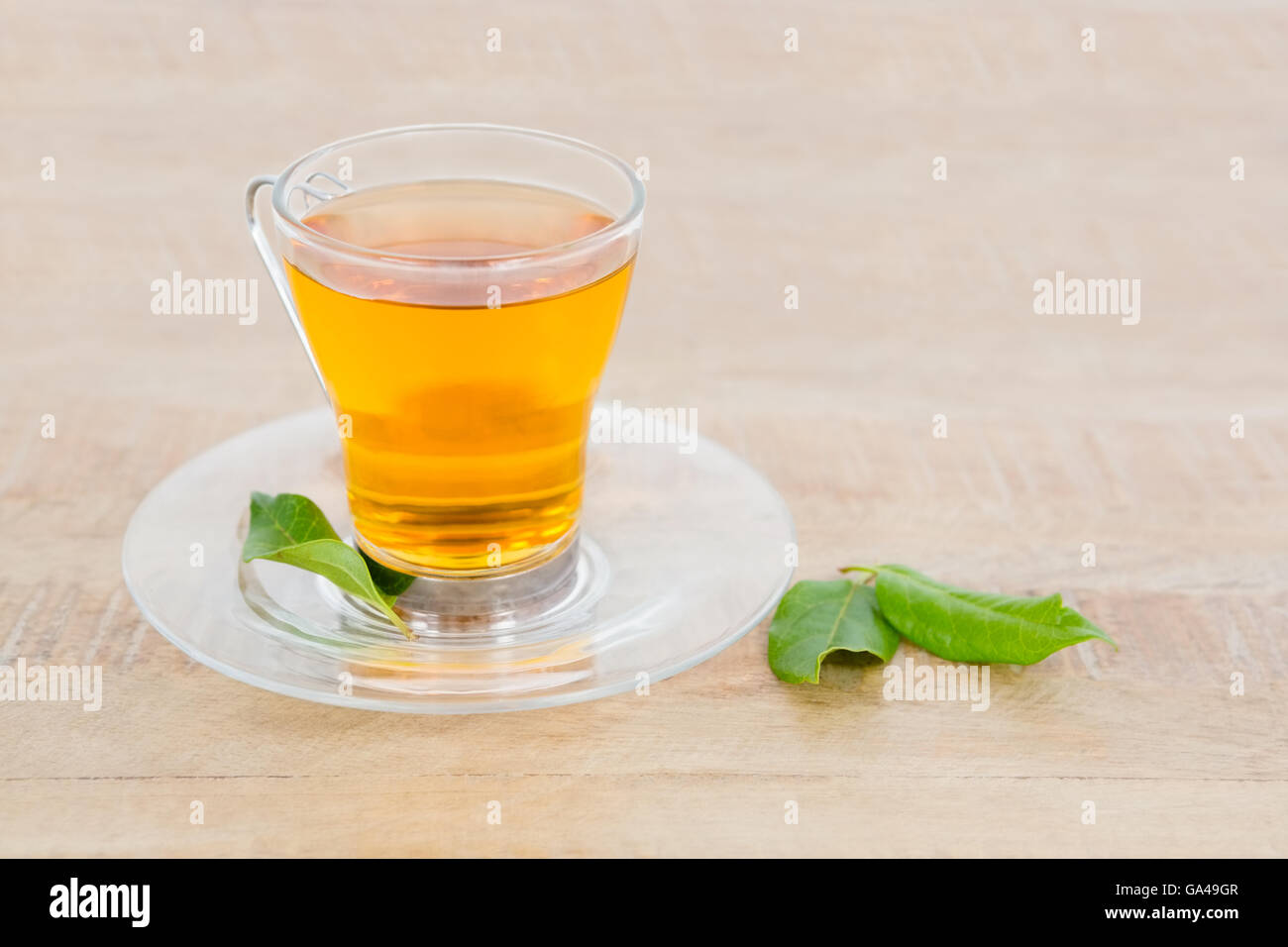 Herbal tea served on table Stock Photo