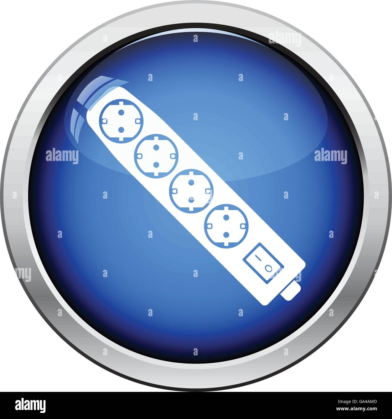 Electric extension icon. Glossy button design. Vector illustration ...