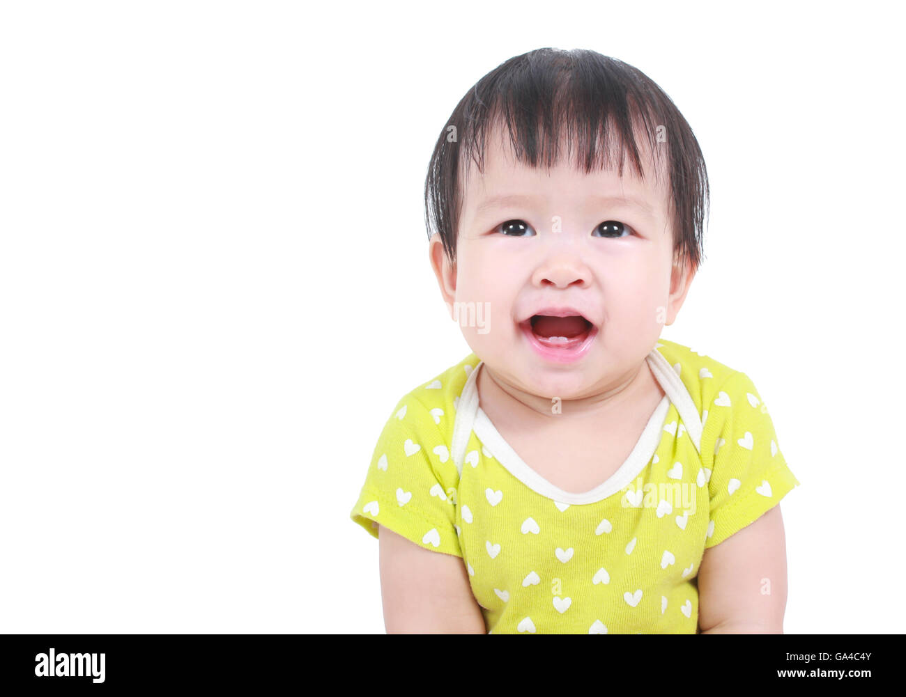 Portrait of little cute baby on a white background Stock Photo - Alamy