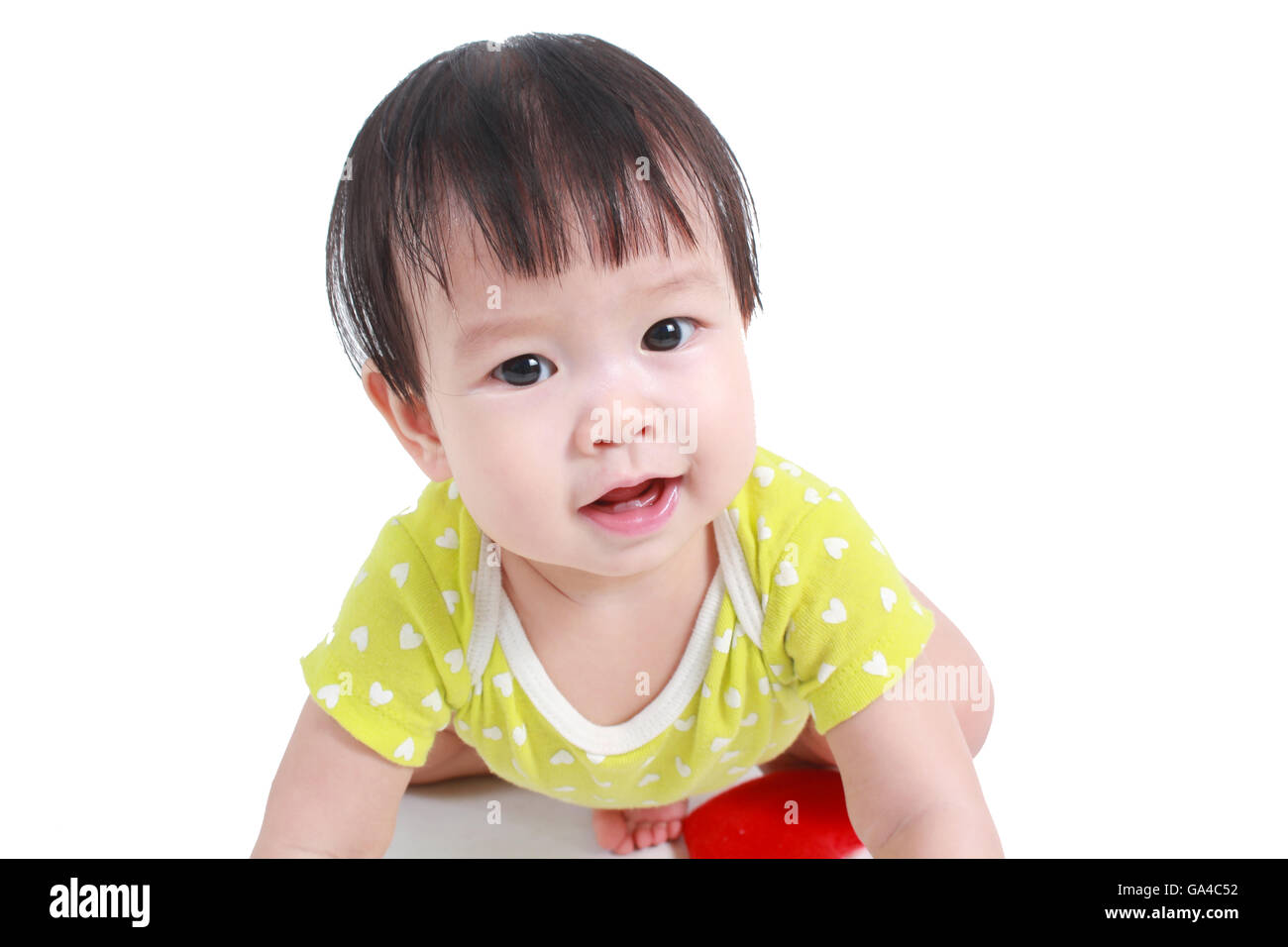 Portrait of little cute baby on a white background Stock Photo - Alamy