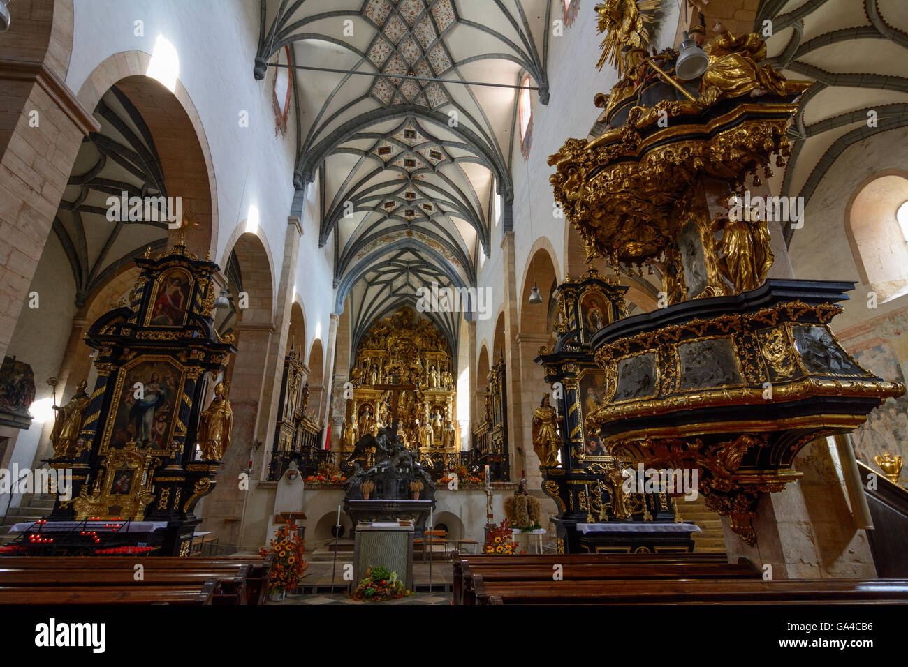 Gurk Cathedral nave, Gurk, Austria, Kärnten, Carinthia Stock Photo