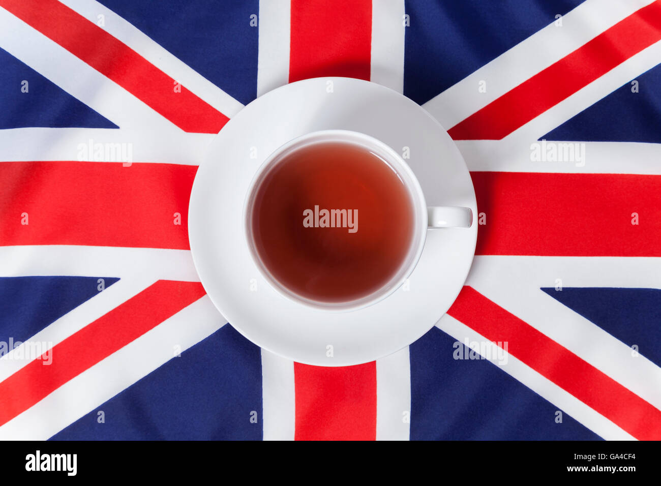 GB flag and cup of tea Stock Photo