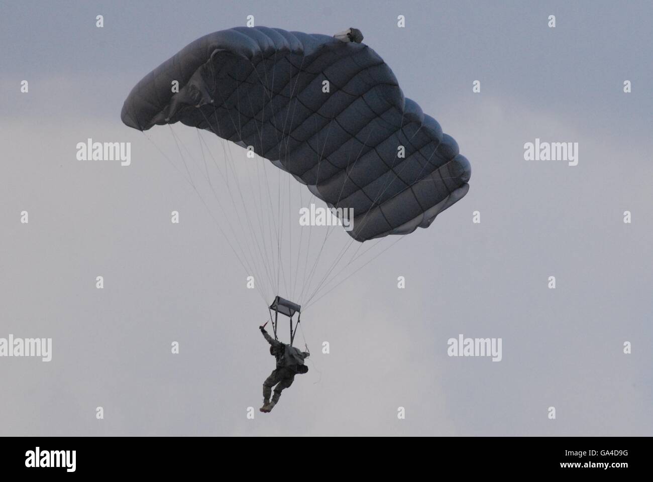 Parachutist at the Konya AFB launching area during the ISIK 2016 Combat Search and Rescue Exercise Stock Photo