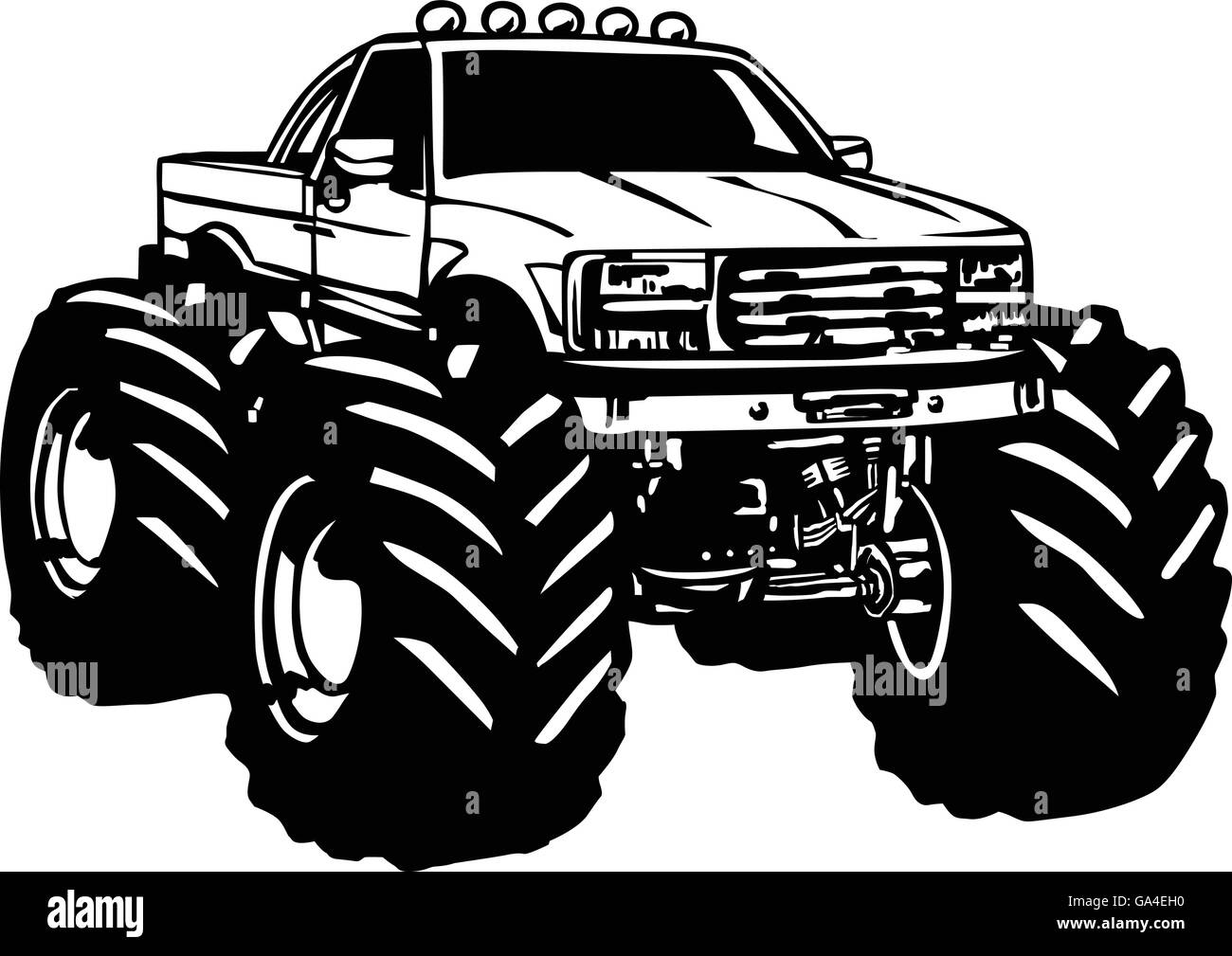 Cartoon monster truck big boys car 4x4 vehicle Vector Image