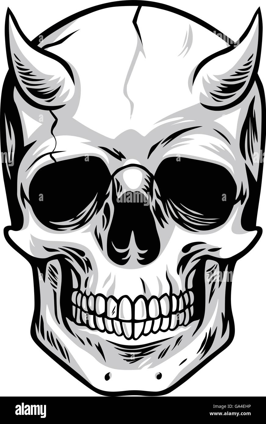 Demon Head Skull Vector Stock Vector Art & Illustration, Vector Image