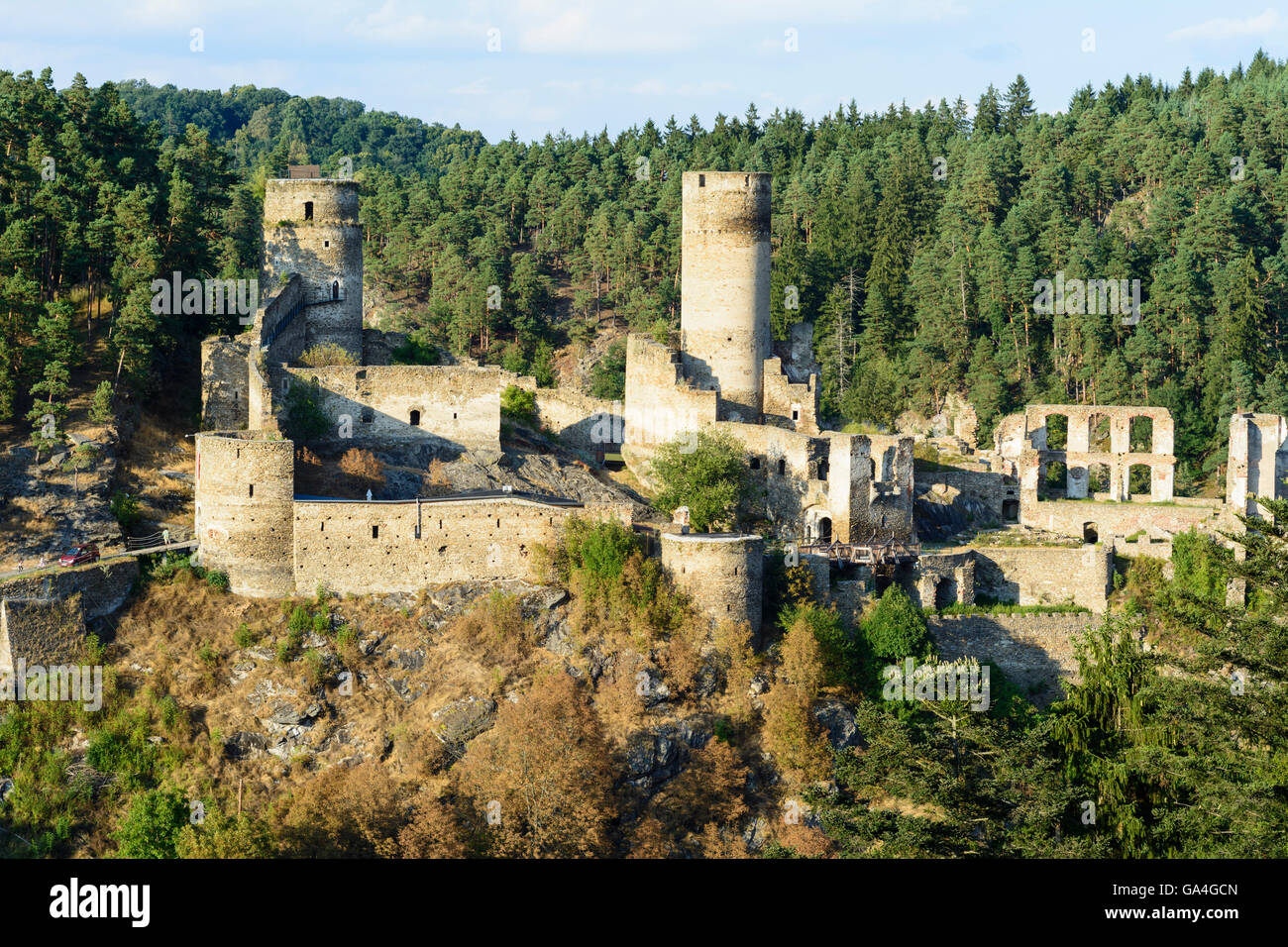 Raabs an der Thaya Kollmitz Castle in Kollmitzdörfl, river Thaya Austria Niederösterreich, Lower Austria Waldviertel Stock Photo