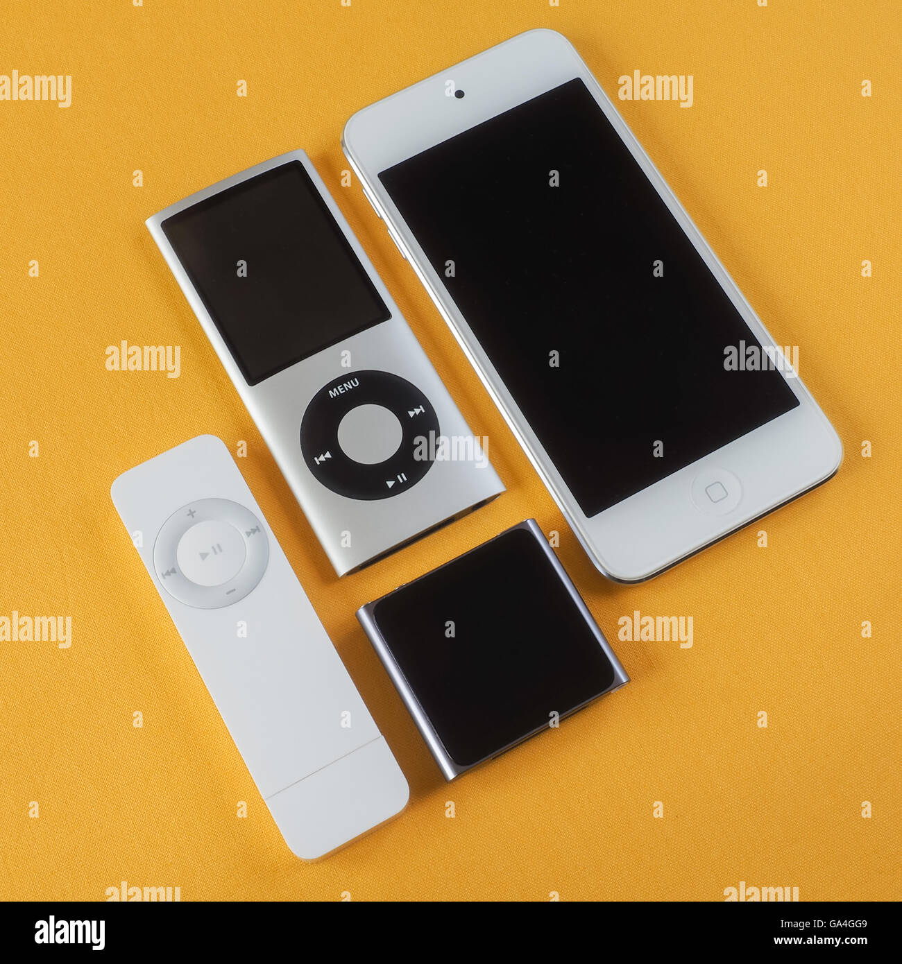 Group of Apple iPods Stock Photo