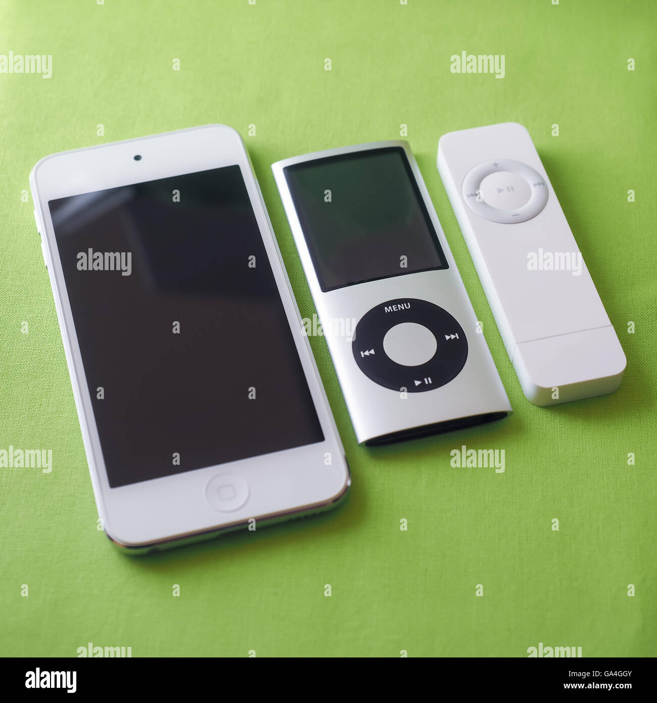 Three iPods Stock Photo