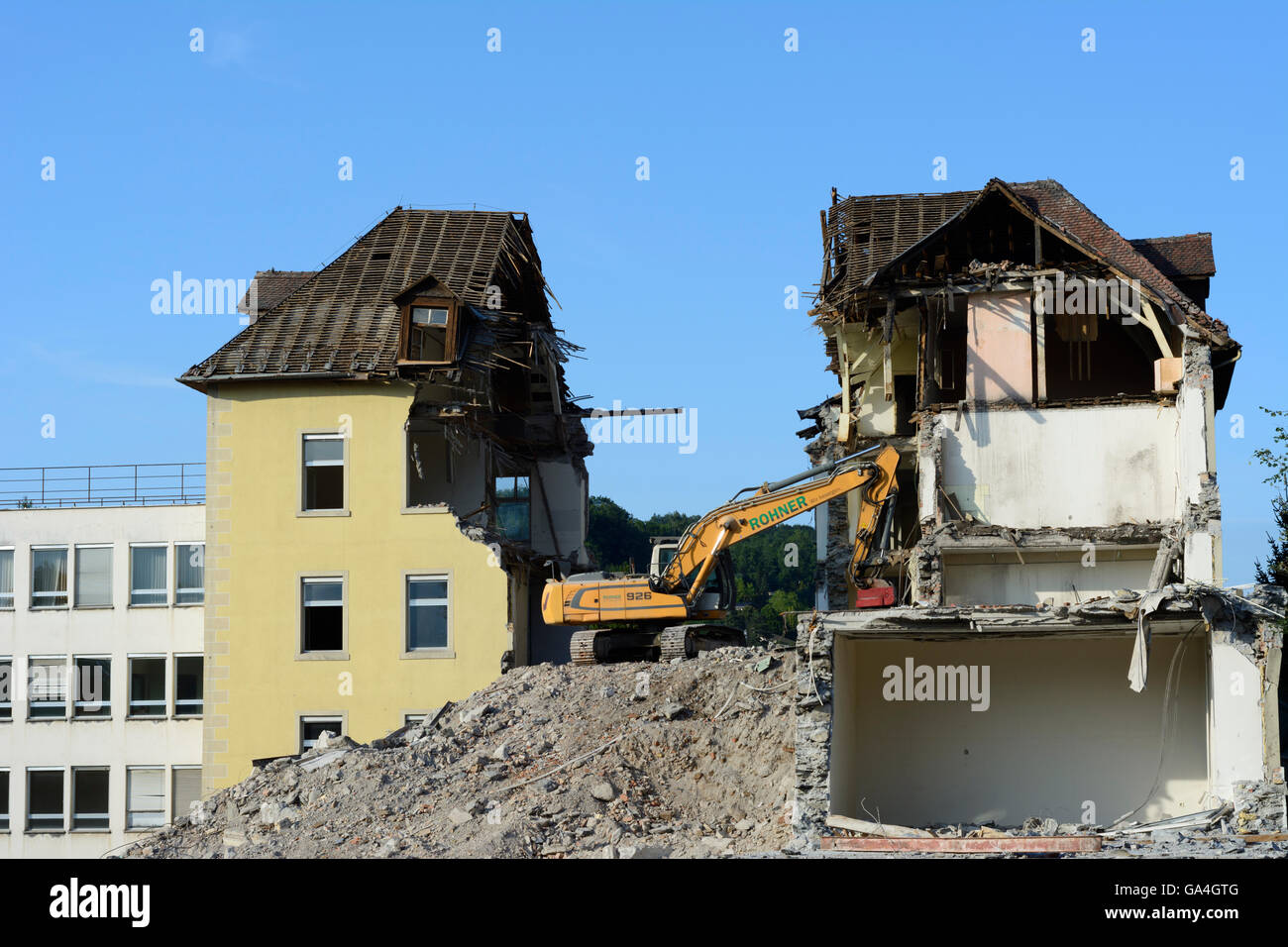 Feldkirch Demolition of a residential building Austria Vorarlberg Stock Photo