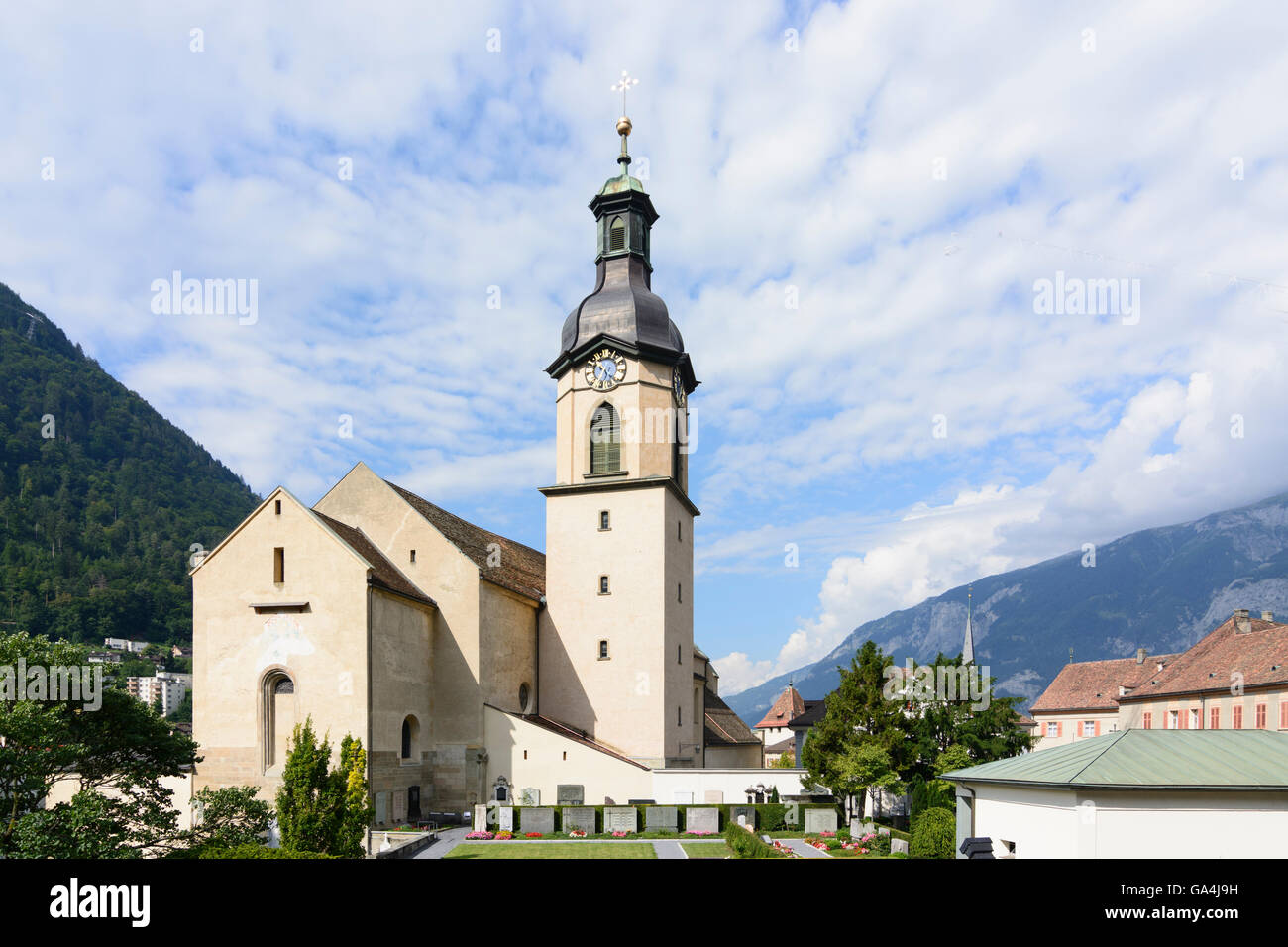 Chur Cathedral St. Assumption Switzerland Graubünden, Grisons Stock Photo