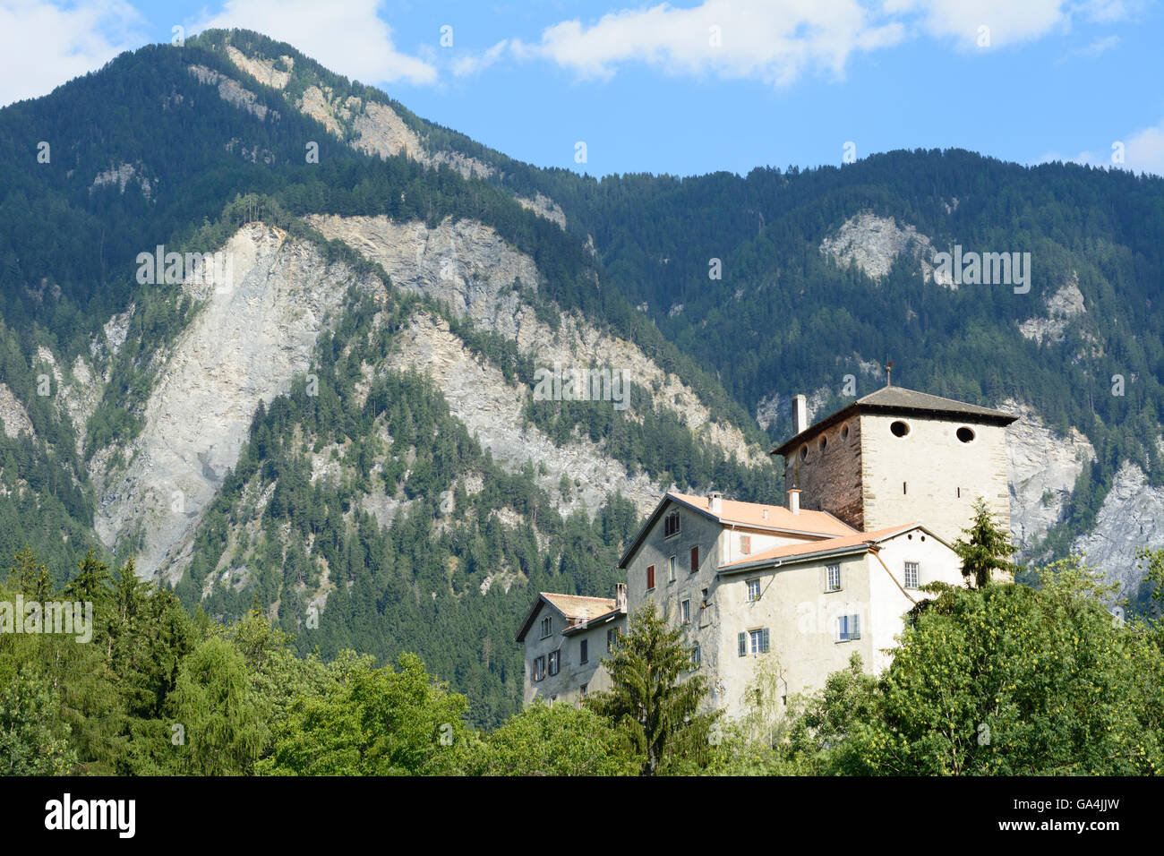 Pratval Castle Rietberg Switzerland Graubünden, Grisons Domleschg Stock Photo