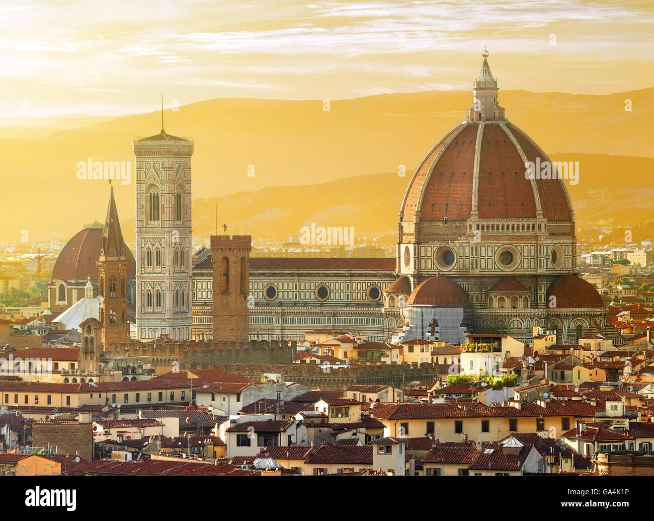 View on Florence and Basilica of Saint Mary of the Flower, Italy Stock Photo