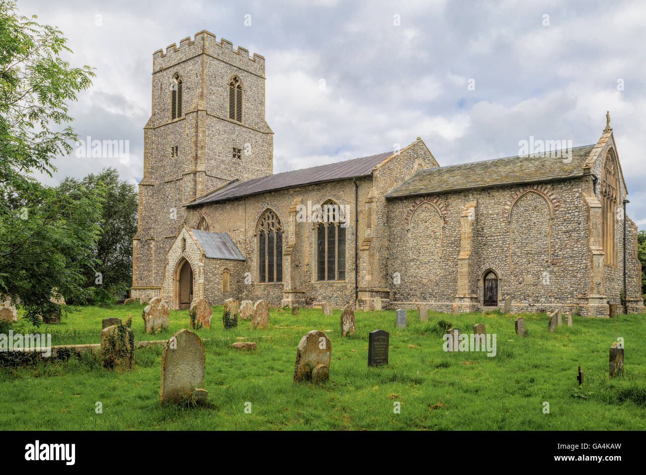 Ancient headstones and view on the church of St. Margaret ( primarily a ...