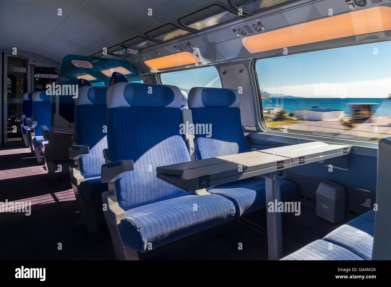 Moving Train Inside Empty speed train moving, interior, travel concept Stock Photo - Alamy