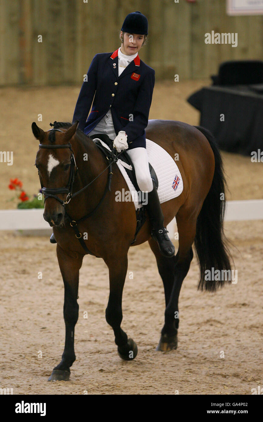 Great Britain's Sophie Christiansen competes in the Para-Equestrian Dressage World Championships Stock Photo