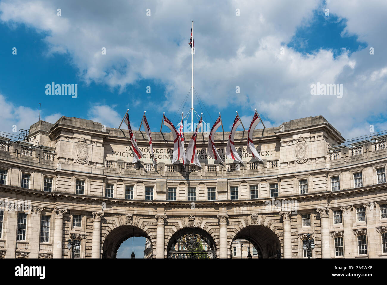 Admiralty Arch on The Mall in London, United Kingdom. Former offices of