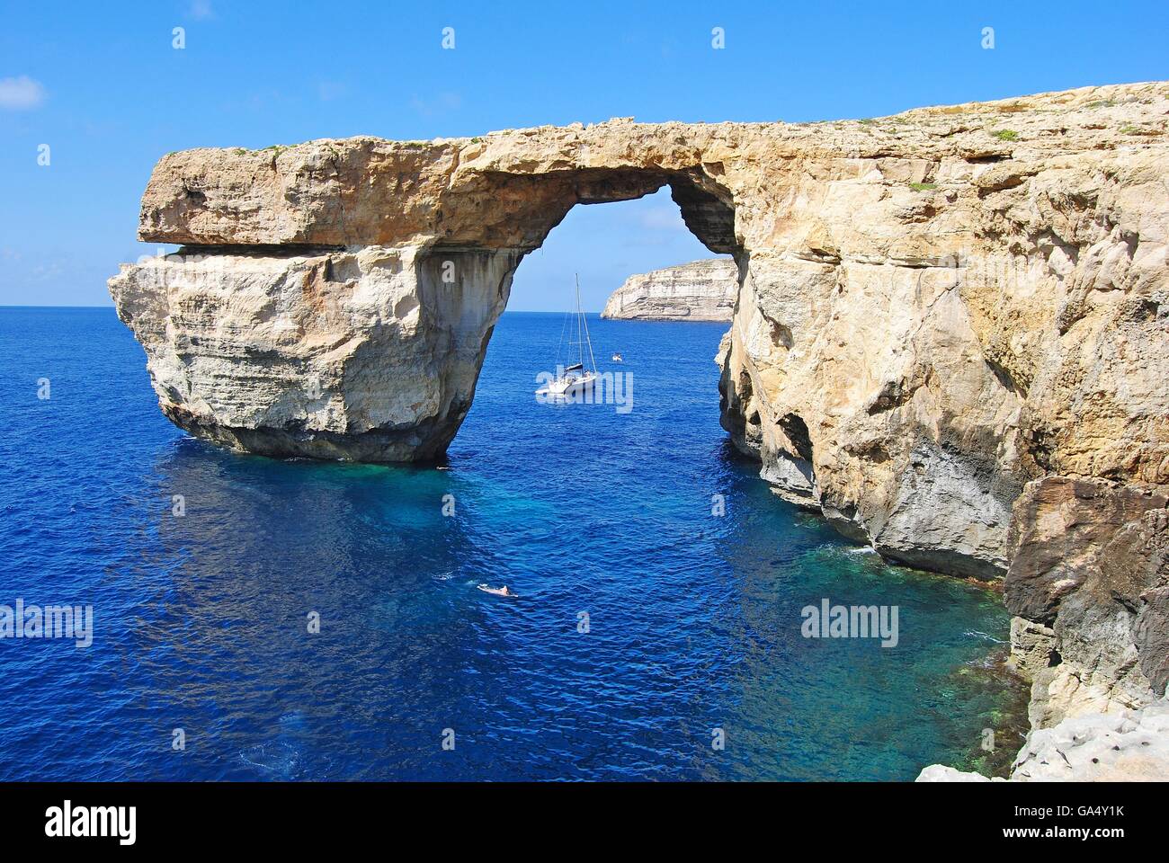 The azure window in malta stock photo alamy