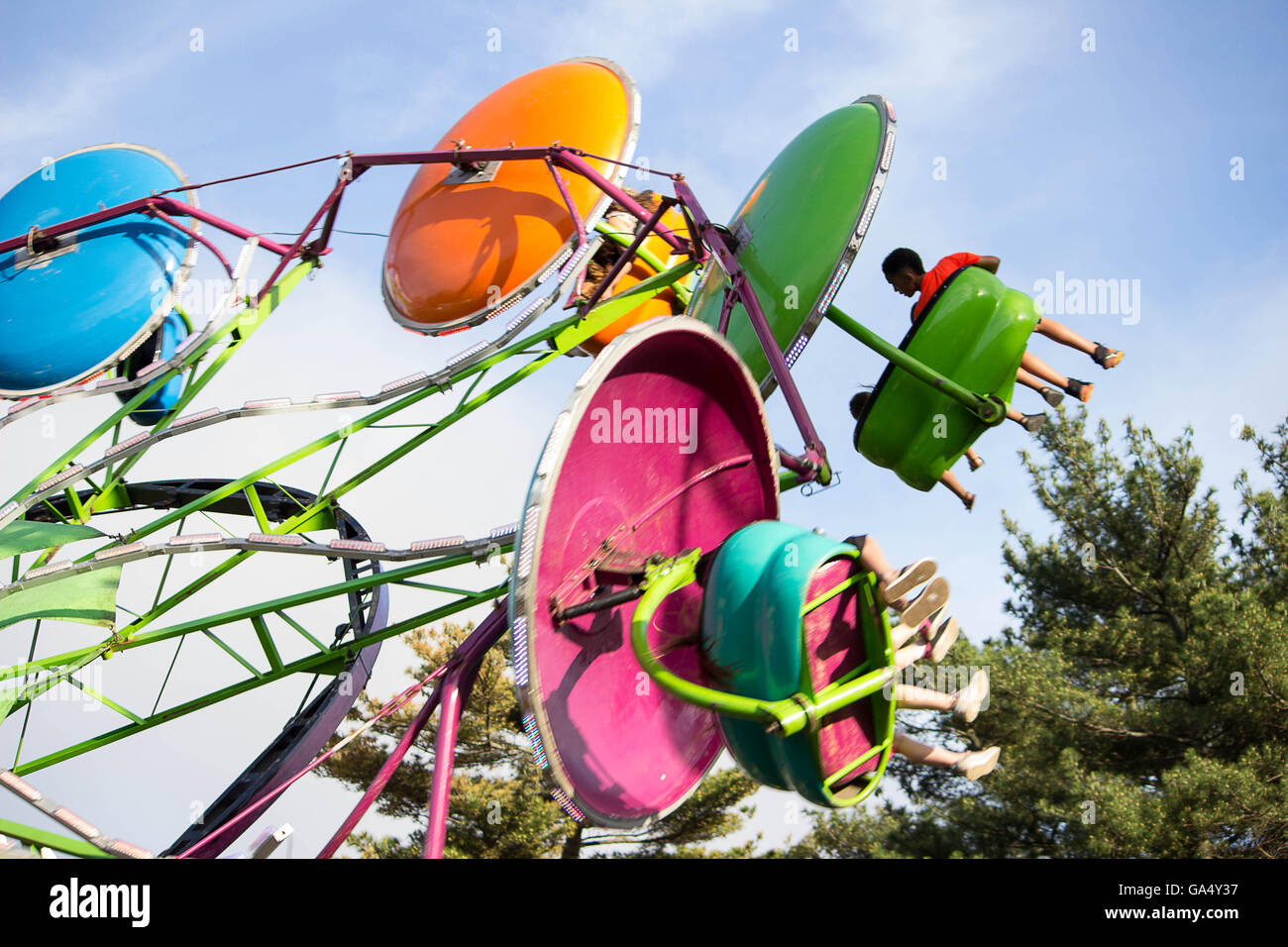Colorful Amusement Park carousel at Eisenhower Park Stock Photo Alamy