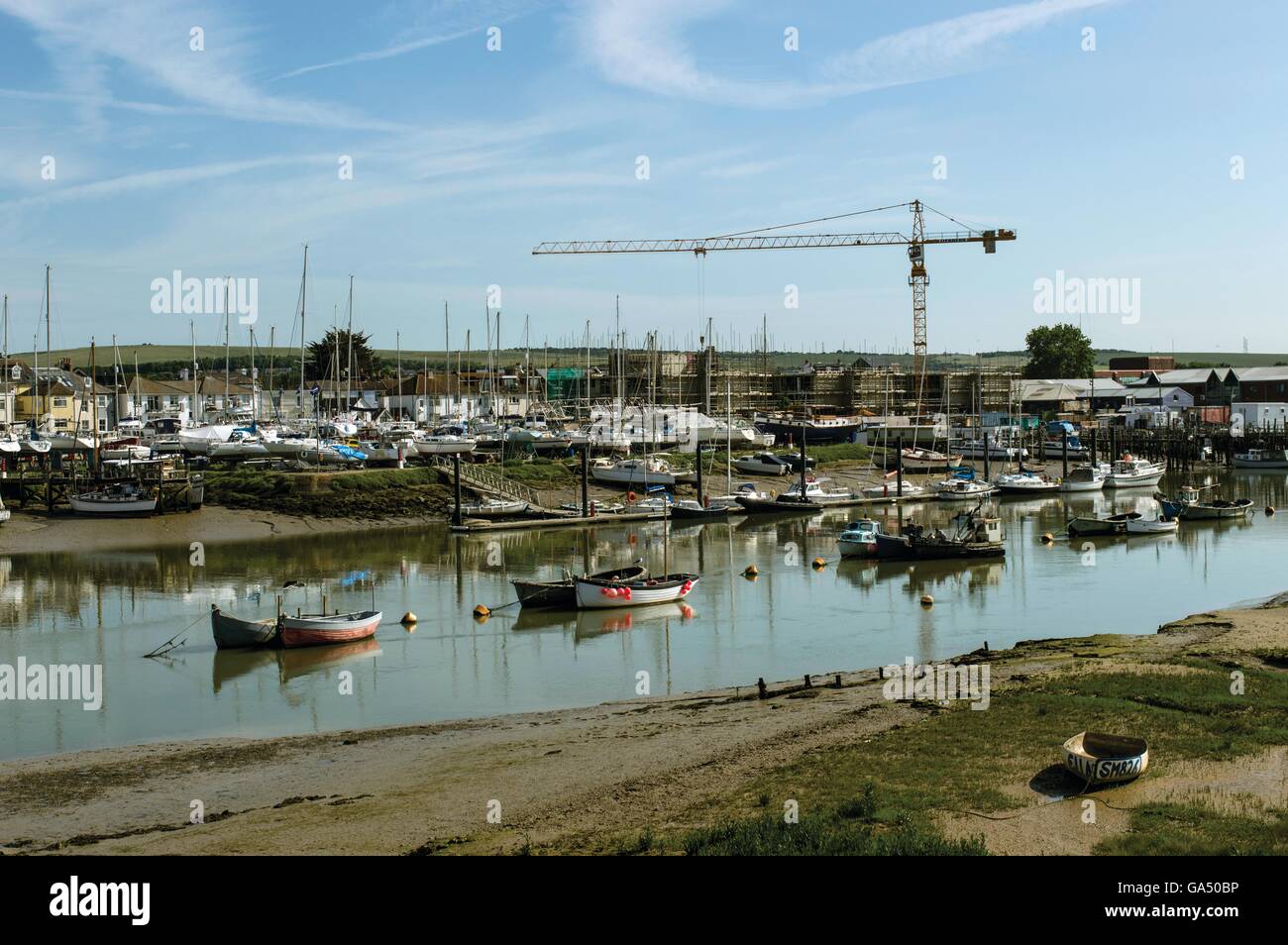 Adur River view in England. The location is ShorehambySea Marina Stock Photo Alamy