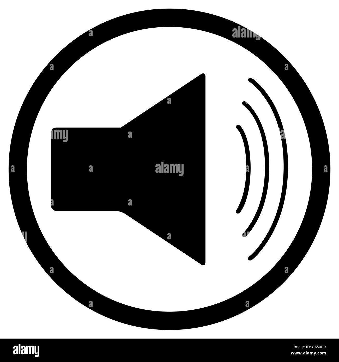 Icon sound monochrome. Sound waves and music speaker, sound icon and audio, vector illustration Stock Photo