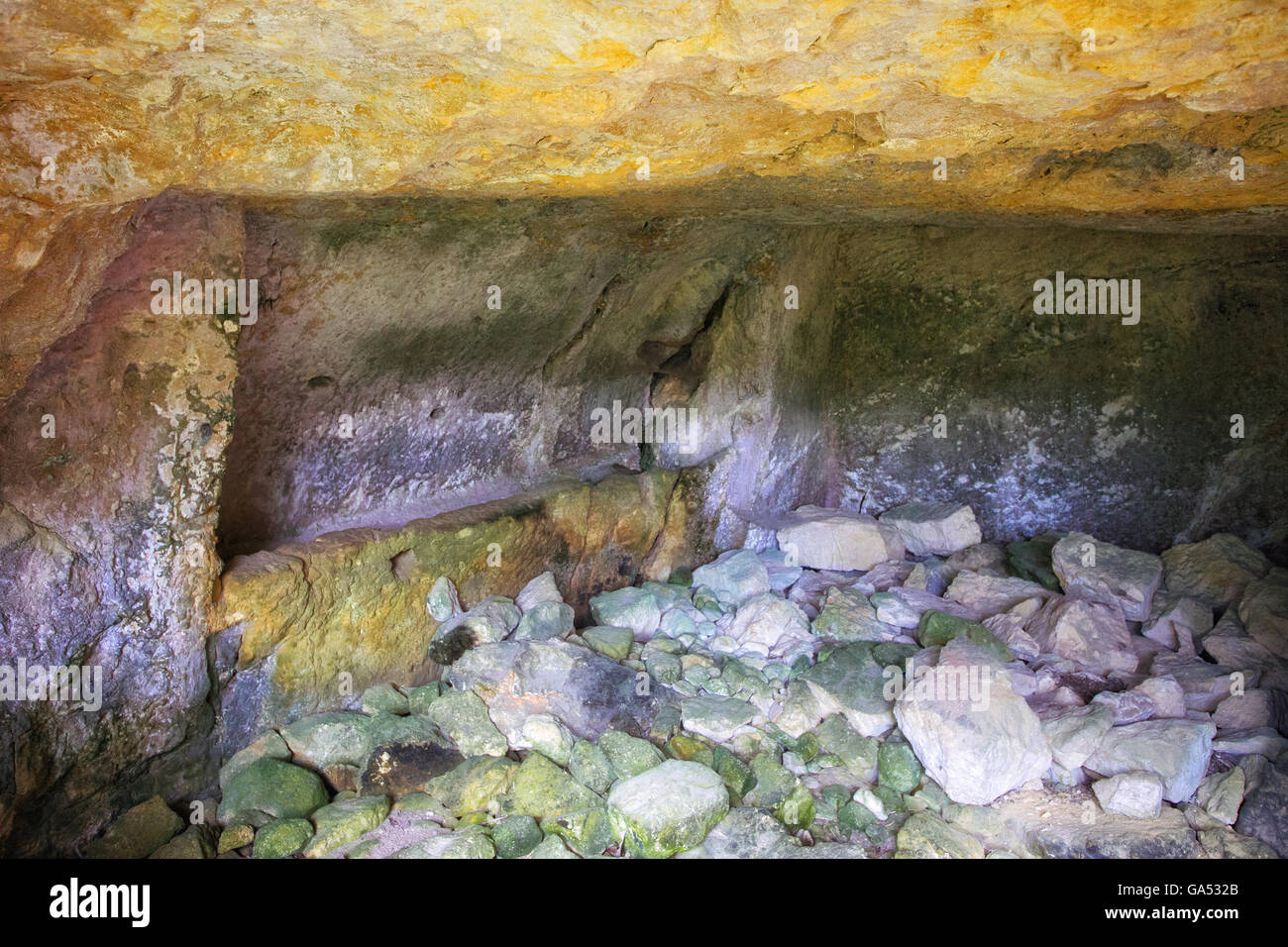 Noto ancient, houses and rocky areas destroyed by the earthquake of