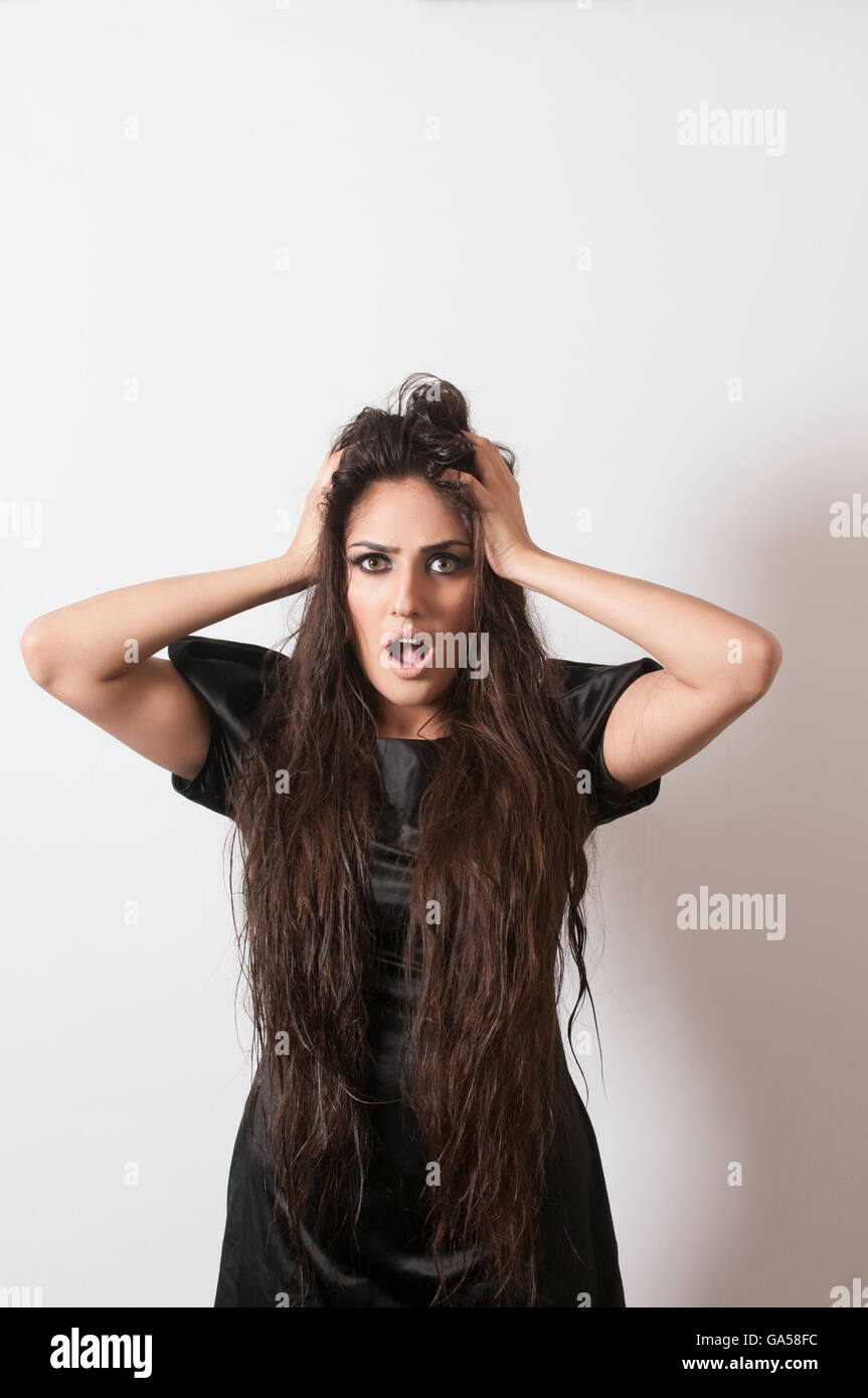 Portrait shocked asian girl hi-res stock photography and images - Alamy