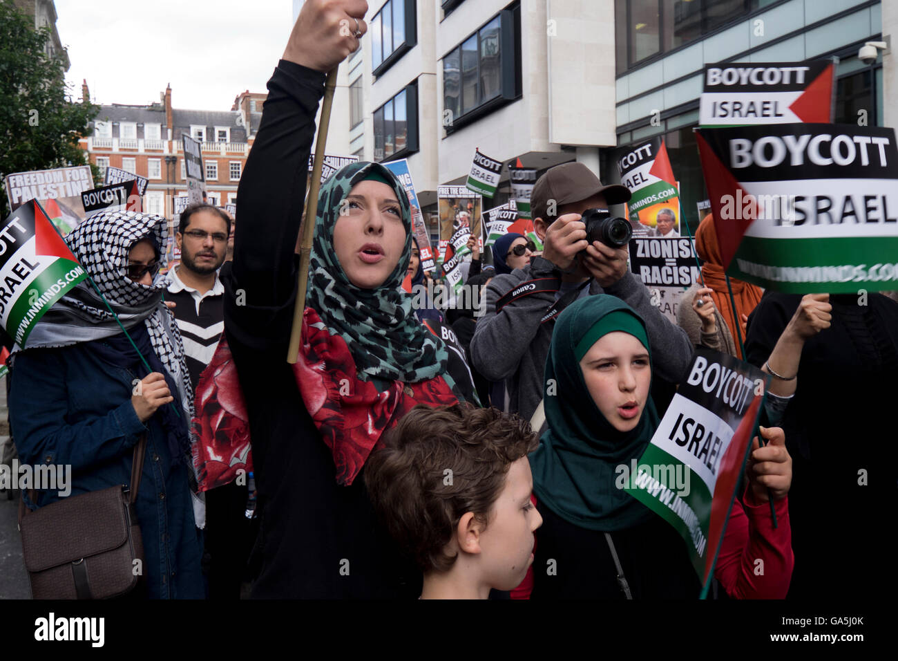 Pro-Palestinian groups took part in a march and rally to commemorate Al ...