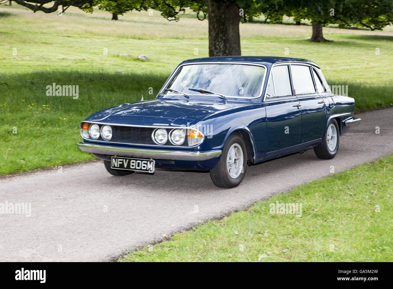 Blue Triumph 2000 at Leighton Hall Classic Car Rally, Carnforth