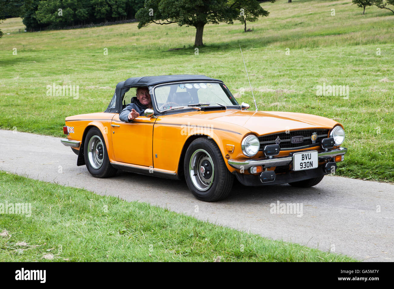 1975 Triumph TR6 at Leighton Hall Classic Car Rally, Carnforth