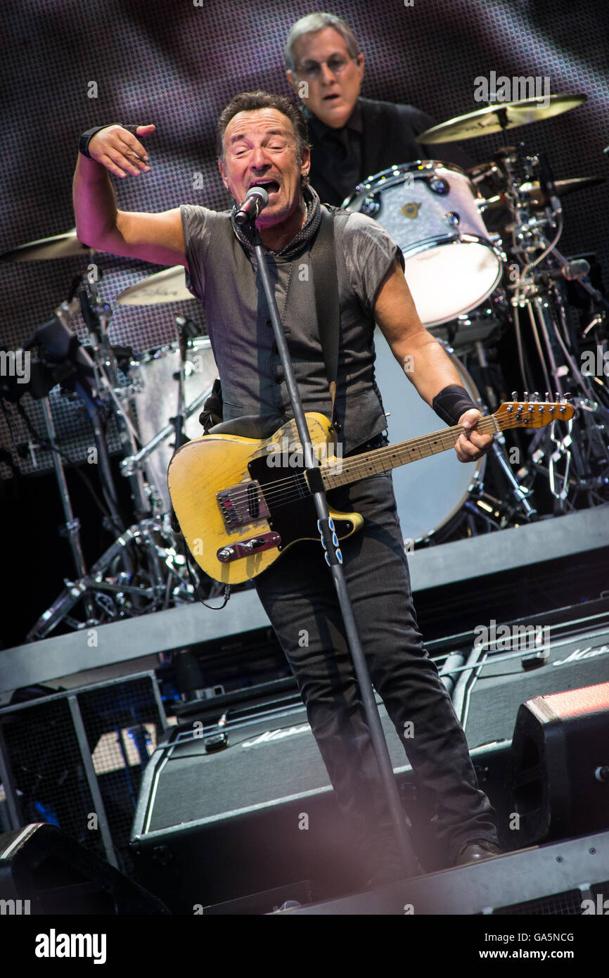 Milan Italy. 03th July 2016. The American rock legend Bruce Springsteen