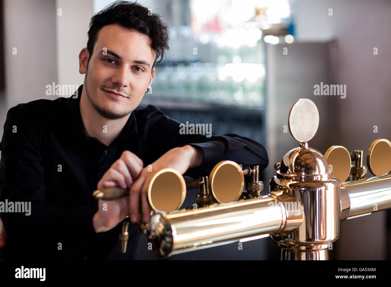 Bartender Leaning On Counter High Resolution Stock Photography and ...