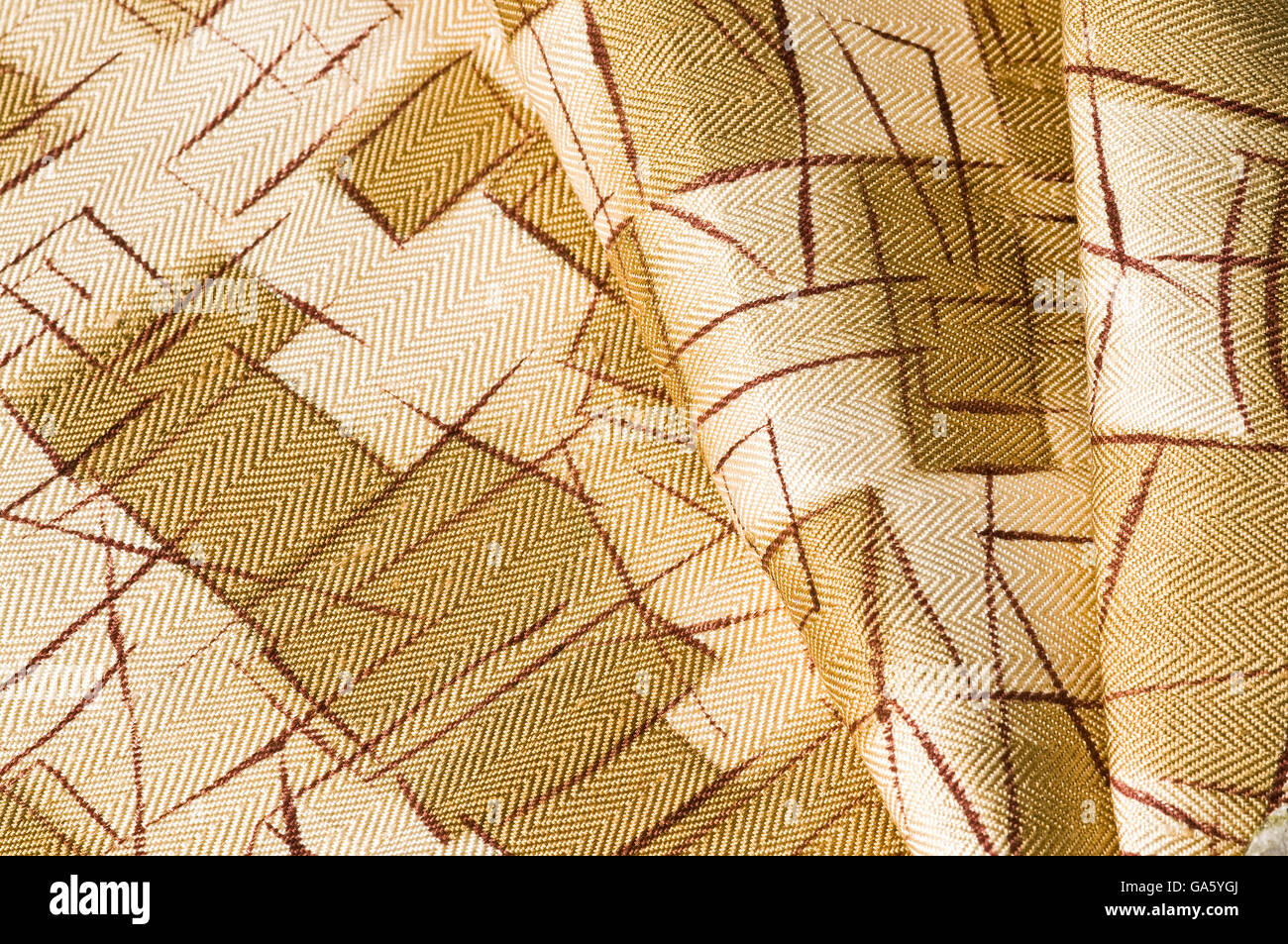 Natural silk fabrics hand design dye and painted silk fabrics Stock