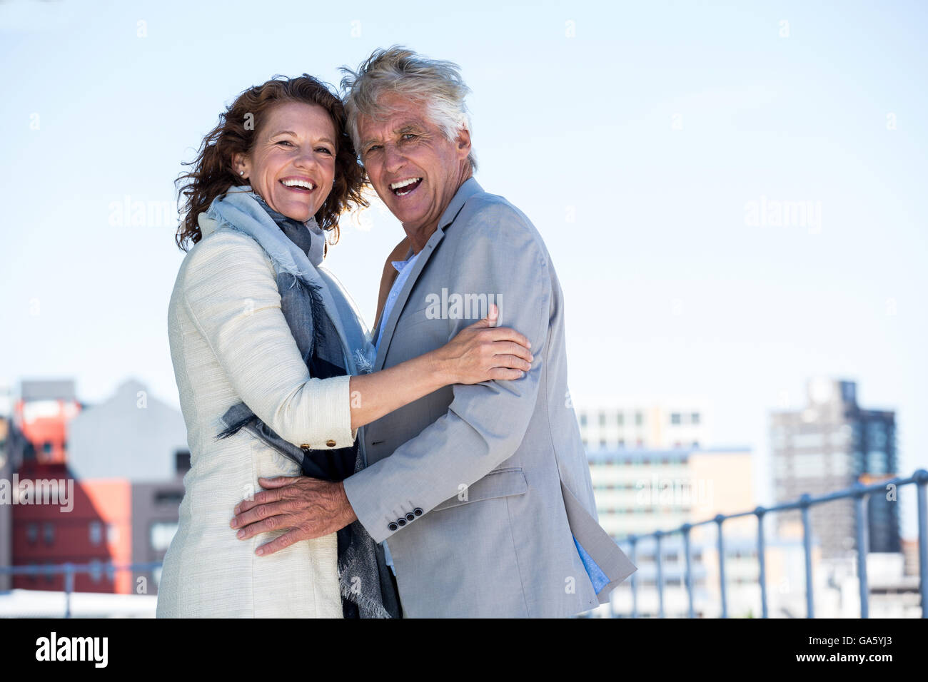 Portrait of joyful couple standing Stock Photo