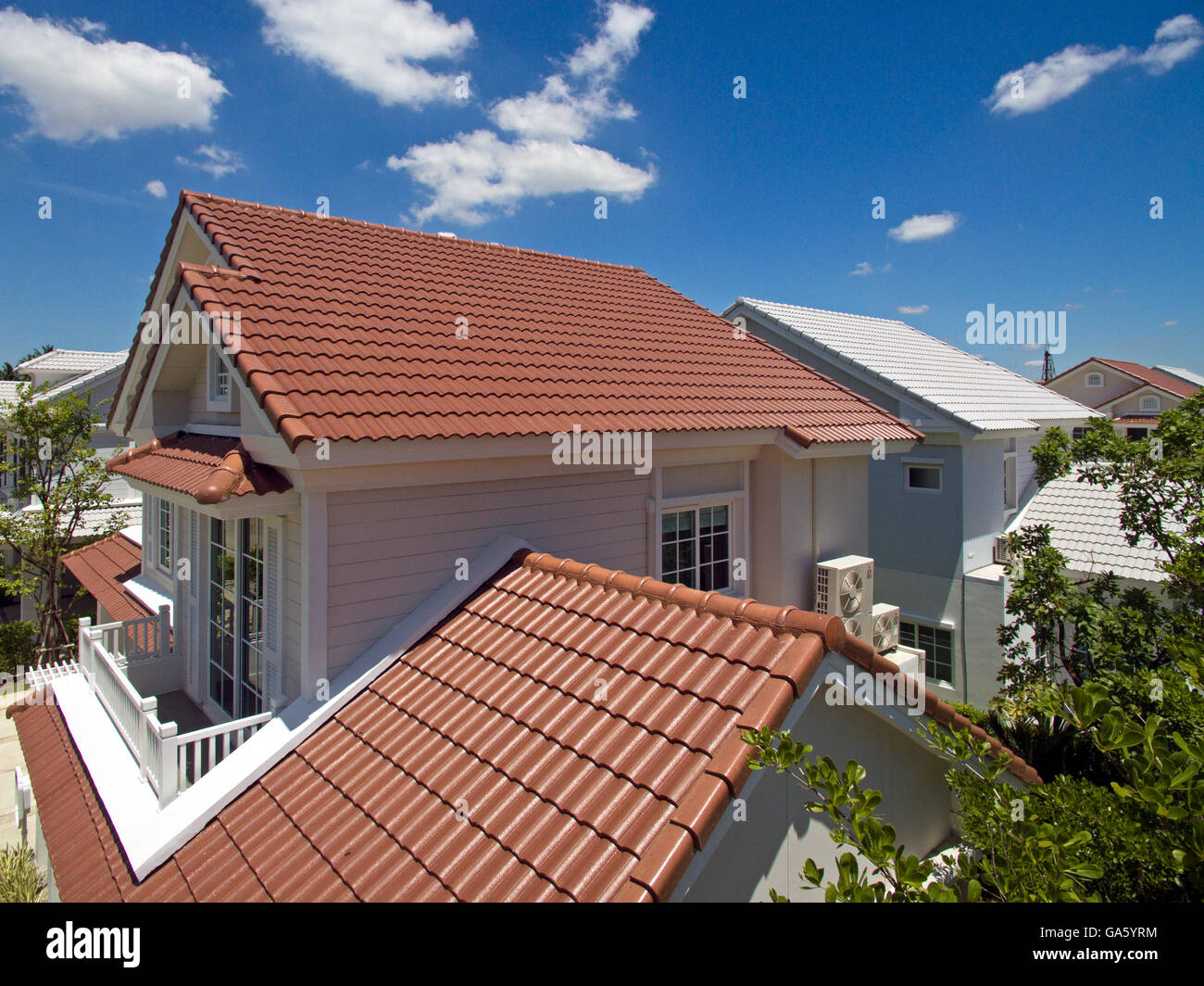 House Roofs tiles, new styles and colors Stock Photo