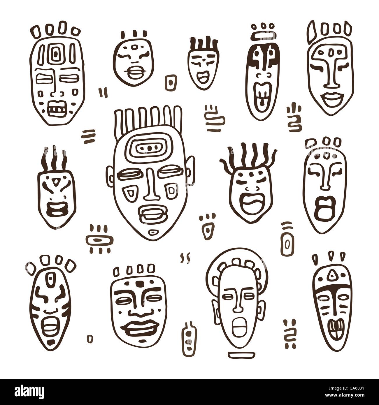 Set of African masks Stock Vector Image & Art - Alamy