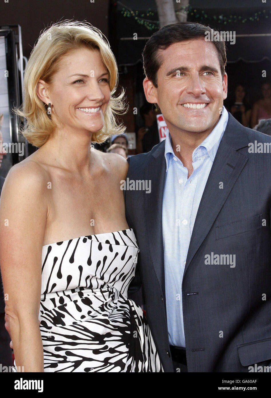 Steve Carell and wife Nancy Walls at the World Premiere of "Get Smart" held at the Mann Village Theater in Westwood, California, Credit: Hyperstar/Alamy Stock Photo
