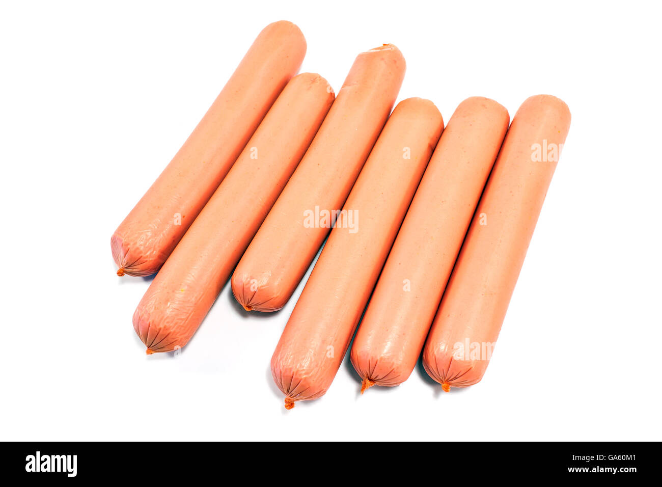 Hot Dog Sausages Isolated On White Stock Photo Alamy